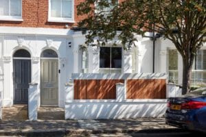 Street elevation — the unit sits behind the front wall